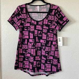 Lularoe women’s classic tee XS extra small Halloween black purple. New with tags